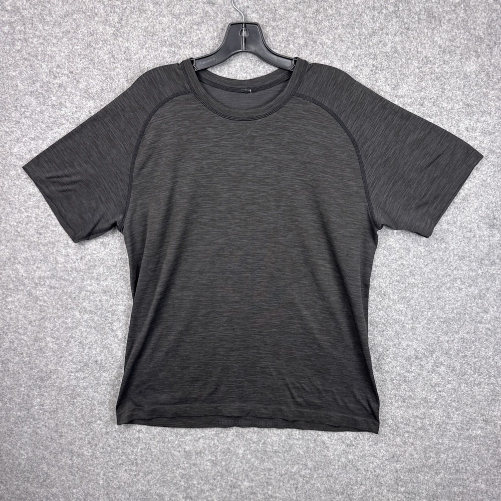 Lululemon Mens Metal Vent Tech Short Sleeve Shirt Charcoal Grey Space Dye XL